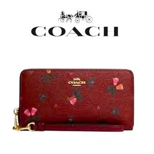Coach. Holiday Bells Long Zip Around Wallet NWT $298 Retail Limited Edition